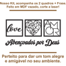 Kit 3 Quadros Mdf-love, Coração Geométrico e Frase Religiosa - 4
