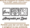 Ver imagem 4 de Kit 3 Quadros Mdf-love, Coração Geométrico e Frase Religiosa