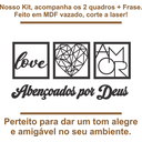 Ver imagem 4 de Kit 3 Quadros Mdf-love, Coração Geométrico e Frase Religiosa