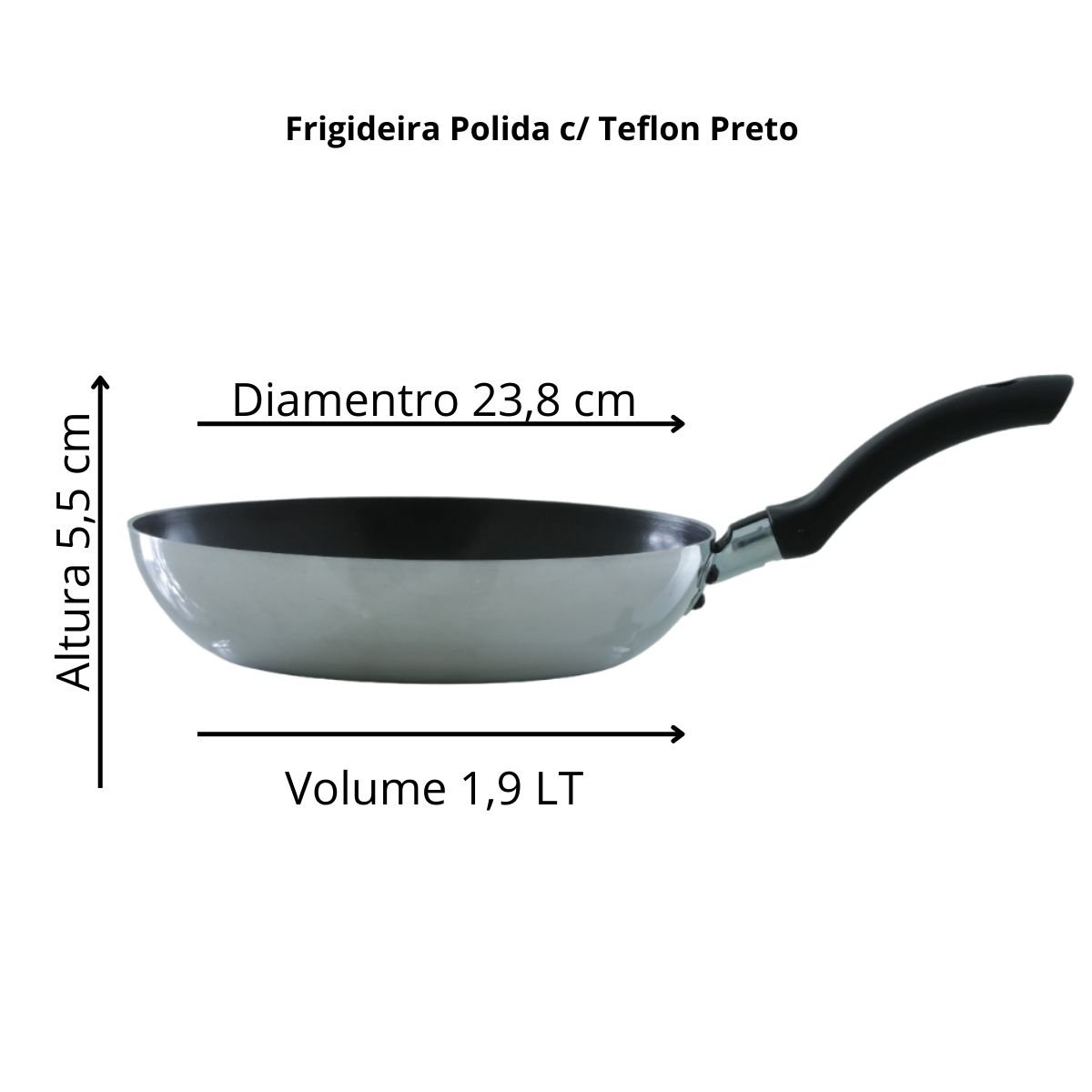 Frigideira Extra Polida C/ Teflon N24 1,9l - 2