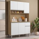 Ver imagem 1 de Armário de Cozinha Compacta 105cm Marcia Amêndoa/branco - Ajl Móveis
