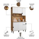 Ver imagem 3 de Armário de Cozinha Compacta 105cm Marcia Amêndoa/branco - Ajl Móveis