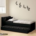 Ver imagem 7 de Cama Solteiro Bicama Cabeceira Bau 220x88 Bb28 Preto Dtall Preto