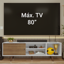 Ver imagem 5 de Rack para Tv até 80 Polegadas 160cm Branco Pés Rustic Torino Madesa