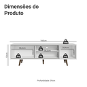 Ver imagem 3 de Rack para Tv até 80 Polegadas 160cm Branco Pés Rustic Torino Madesa