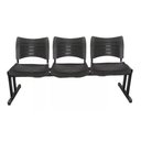Ver imagem 4 de Kit 05 Cadeiras Longarinas Plásticas 03 Lugares – Cor Preta – 23021
