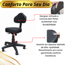 Ver imagem 3 de Cadeira Mocho Preto Estética Confortável Feminina Ergonômica Designer Tatuador Manicure Giratória
