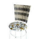 Ver imagem 5 de Conjunto 4 Cadeiras Branca para Cozinha Hawai Cappuccino Premium com Assento Estampado:floral Orquíd