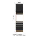 Ver imagem 3 de Torre Quente Armário de Cozinha 60 cm 1 Porta 3 Gavetas Rustic/Preto Glamy Madesa