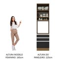 Ver imagem 7 de Torre Quente Armário de Cozinha 60 cm 1 Porta 3 Gavetas Rustic/Preto Glamy Madesa