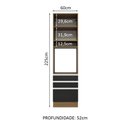 Ver imagem 4 de Torre Quente Armário de Cozinha 60 cm 1 Porta 3 Gavetas Rustic/Preto Glamy Madesa