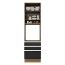 Ver imagem 5 de Torre Quente Armário de Cozinha 60 cm 1 Porta 3 Gavetas Rustic/Preto Glamy Madesa