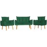 Conjunto 2 Poltronas Namoradeira Opala Verde Escuro - 1