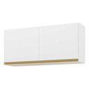 Ver imagem 1 de Armário de Cozinha Aéreo 120cm 2 Portas Veneza Multimóveis V3682 Branco/Dourado