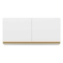 Ver imagem 5 de Armário de Cozinha Aéreo 120cm 2 Portas Veneza Multimóveis V3682 Branco/Dourado