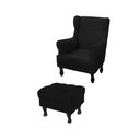 Ver imagem 1 de Poltrona de Amamentação Elisa + Puff Retrô Suede Preto