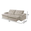 Ver imagem 3 de Sofá 3 Lugares Retrátil e Reclinável Martins M-163 Veludo Creme
