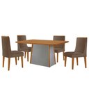 Ver imagem 2 de Mesa de Jantar Diane 120cm Tampo Mdf Laminado com 4 Cadeiras Lisboa Moderna Mobília