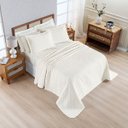 Ver mais imagens de Kit Colcha Cobre Leito Plissê Casal Seersucker Premium 3 Peças Maciez e Leveza com Textura 3D Palha 