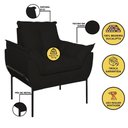 Ver imagem 7 de Kit 02 Poltronas + Namoradeira Pé Metal Preto Recepção Sala Cor:preto