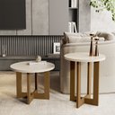 Ver imagem 1 de Conjunto Mesa Centro e Mesa Lateral Jb Bechara Perola Nature