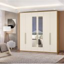 Ver imagem 1 de Guarda-Roupa Casal 6 Portas com Espelho 4 Gavetas 2 Sapateiras Deslizantes Chamonix Albatroz Móveis
