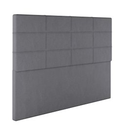 Cabeceira Estofada Casal 140 Cm Marte Corino Cinza Skybox - 3
