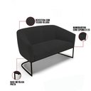 Ver imagem 3 de Sofá Namoradeira e 2 Poltronas Base Industrial Preto Stella Veludo D03 - D'Rossi Cor Preto