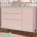 Ver imagem 4 de Cômoda e Guarda Roupa Infantil Retro Alice Rosa Acetinado - Phoenix Baby