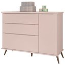 Ver imagem 5 de Cômoda e Guarda Roupa Infantil Retro Alice Rosa Acetinado - Phoenix Baby