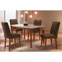 Ver imagem 1 de Sala de Jantar Completa Londrina Tampo Madeirado C- Vidro Curvo 120x80 e 4 Cadeiras Londrina Imbuia-