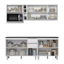 Ver imagem 4 de Cozinha Modulada Compacta com Garrafeiro 7 Peças 200cm Evidence Poliman Móveis