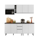 Ver imagem 3 de Cozinha Modulada Compacta com Garrafeiro 7 Peças 200cm Evidence Poliman Móveis