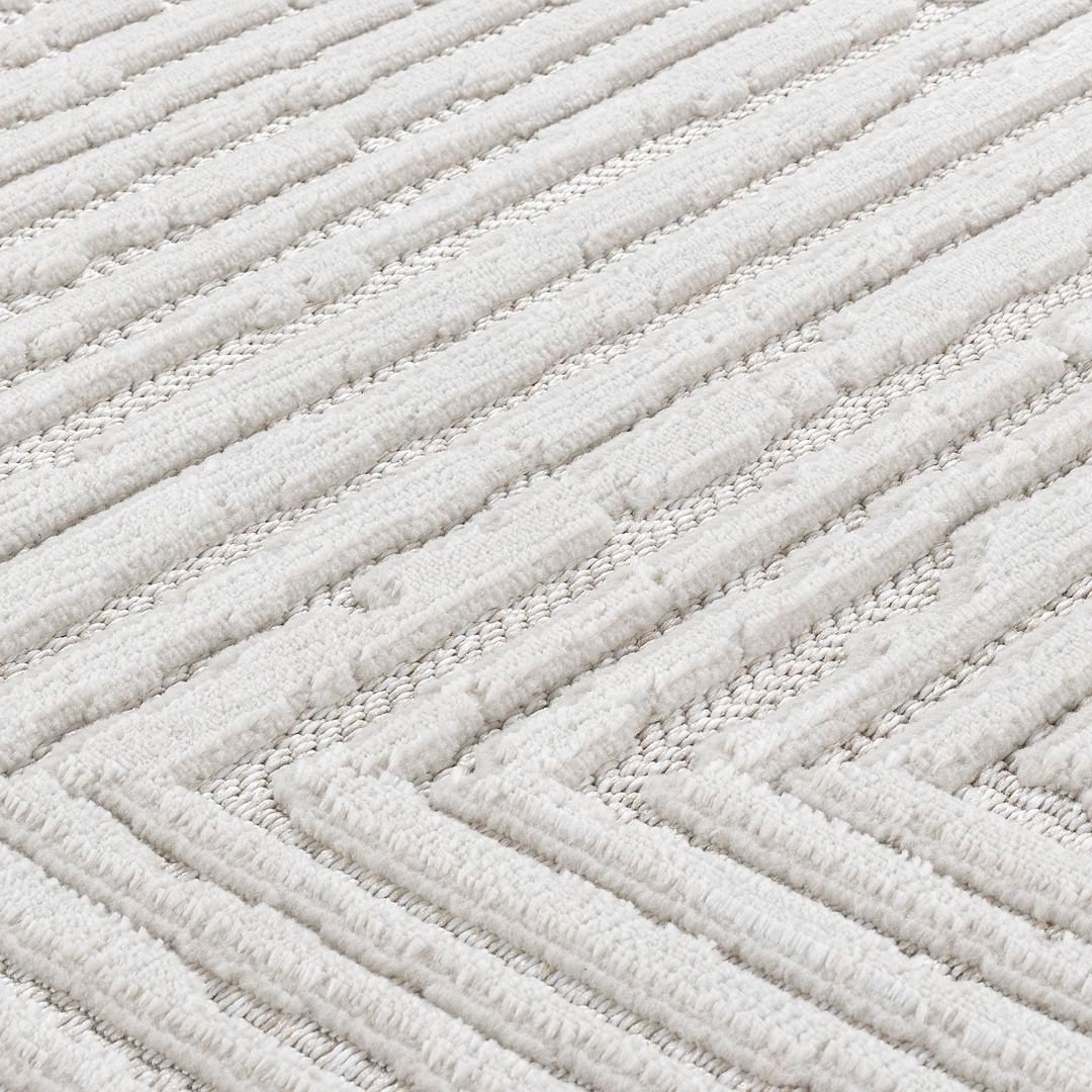 Tapete Sala Geometrico Relevo 2,0 X 2,50 Bege - 2