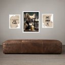 Ver imagem 2 de Set 3 Quadros Cantinho do Café Bulldog Francês:moldura Preta