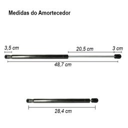 Amortecedor Tampa Traseira Porta Malas Agile Cinoy 2009 à 2016 YN-AMGM010 - 3