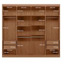 Ver imagem 6 de Guarda Roupa Casal com Cômoda Master New 8 Portas 4 Gavetas MDP Jatobá Acetinado com Espelho