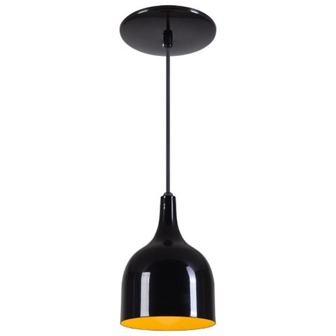 Pendente Gota Luminária Lustre Alumínio Preto Brilho