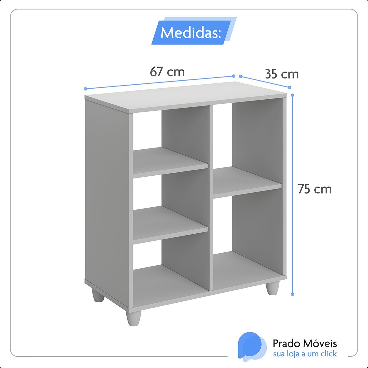 Estante Infantil Livreiro Organizador de Brinquedos Branco - 5