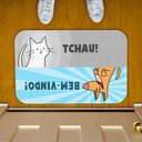 Ver imagem 5 de Tapete Divertido de Porta Bem Vindo Cão Tchau Gato Capacho