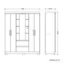 Ver imagem 4 de Guarda Roupa Casal Capelinha Olímpia 4 Portas e 2 Gavetas Cinamomo/sálvia com Espelho - Móveis