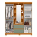 Ver imagem 3 de Guarda Roupa Casal Capelinha Olímpia 4 Portas e 2 Gavetas Cinamomo/sálvia com Espelho - Móveis