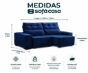 Ver imagem 6 de Sofá Retrátil e Reclinável com Molas Itália 1,80m - Azul