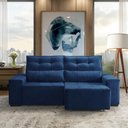 Ver imagem 2 de Sofá Retrátil e Reclinável com Molas Itália 1,80m - Azul