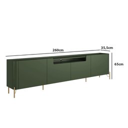 Rack para Tv 260cm com 4 Portas Lisas 100% Mdf Pés em Metal - 2