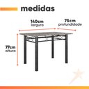 Ver imagem 3 de Conjunto de Mesa Itália com 6 Cadeiras 1,40m Preto / Floral Granito Artefamol Preto Fosc