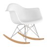 Cadeira de balanço Eames RAR - Base de madeira clara - Branco - 1