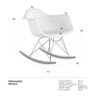 Cadeira de balanço Eames RAR - Base de madeira clara - Branco - 4