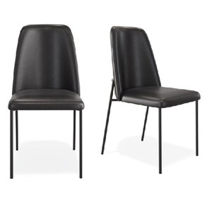 Kit 2 Cadeiras Estofadas Lucy Aço Carbono Couro Pu