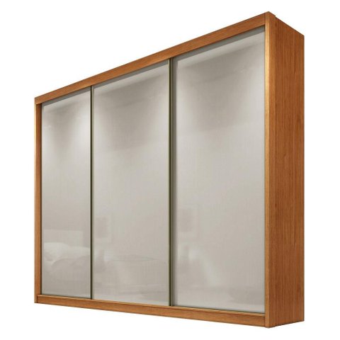 Guarda Roupa Casal Medelim 3 Portas 4 Gavetas Cinamomo Fendi - Novo Horizonte